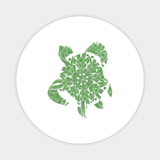 Green Mandala Turtle Magnet